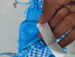 Blue Gingham Smocked Crop Top