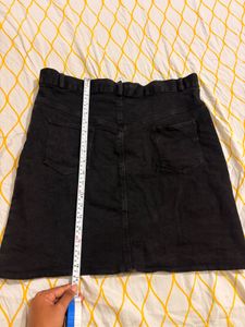 Black Denim Mini Skirt