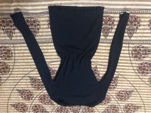 Navy Blue Ribbed Knit Top