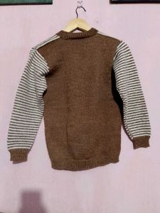 Striped Brown Knitted Sweater