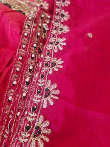 Pink Heavy kurti skirt dupatta set