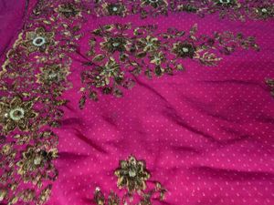 Embroidered Pink Saree