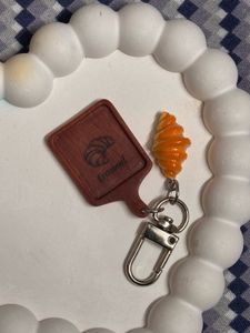 Cute Croissant &amp; Cutting Board Keychain