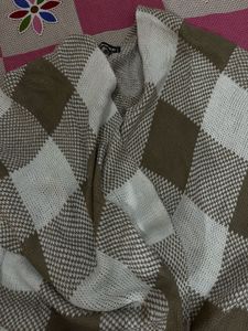 Cozy Plaid Knit Cardigan