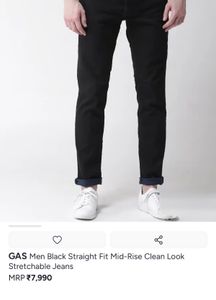 GAS Men Black Straight Fit Jeans