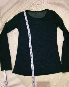 Sheer Black Long Sleeve Top with bra