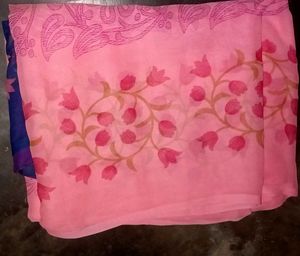 Beautiful Pink Floral Saree