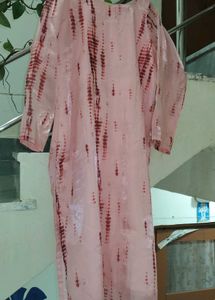 🤌Elegant 🩷Pink Tie-Dye Kurta for Women😚