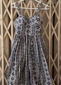 Black &amp;White Floral Summer Dress