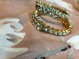 Sparkling Gold Bangles with Crystals pack of 1