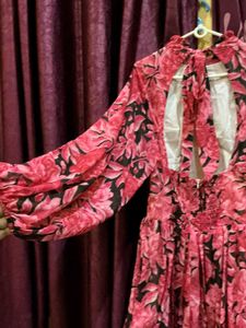 Floral Print Long Sleeve Mini Dress