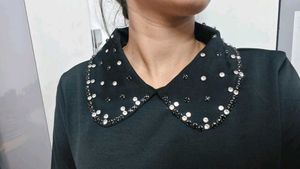 Black Dress with Jeweled Collar