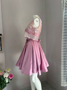 Pink Lace &amp; Satin Party Dress