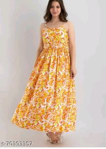 Yellow Floral Spaghetti Strap Dress