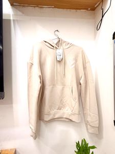Shein Cream Hoodie with Heart Graphic