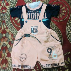 Cute Baby Girl Overalls Set