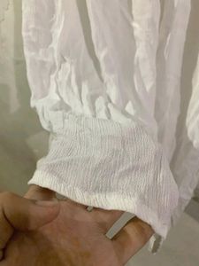 White Off Shoulder Flared Frock