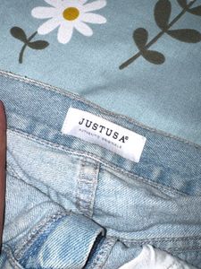 JUSTUSA Imported Authentic Light Wash Ripped Denim