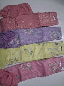 Embroidered Silk Kurta Sets - Multiple Colors
