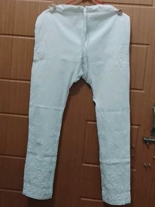 White Chikankari Pant