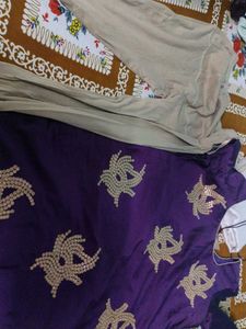 Elegant Purple Kurta with Gold Embellishments