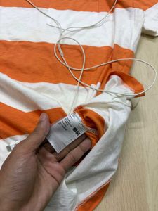Striped Orange &amp; White T-Shirt