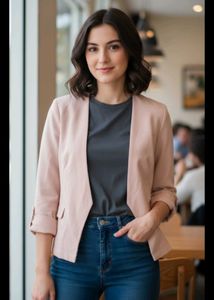 Blush Pink Cropped Ruched Sleeve Shrug
