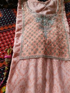 Singal Kurta Peach Colour And Kurti An Sarar Set