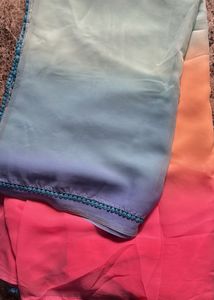 Ombre Silk Saree with Blue Border