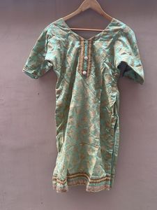 Elegant Teal & Gold Brocade Kurta