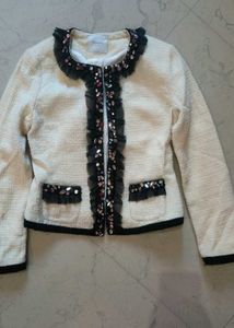 Elegant Tweed Jacket with Embellishments