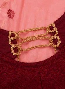Pink Cotton Silk Saree with Maroon Blouse