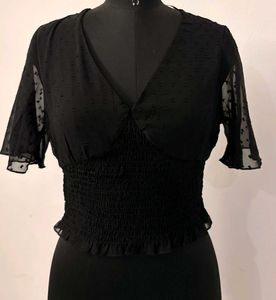 Chic Black Sheer Top  SALE!!