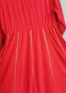 Beautiful Red Embroidered Kurta