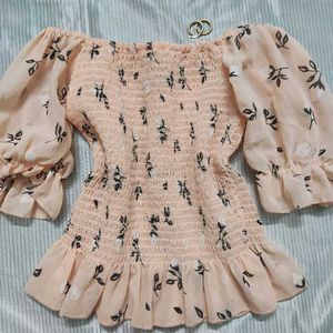 indie peachy floral blouse.