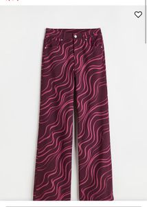 Wide Leg Patterned Pants