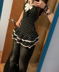 y2k Chic Polka Dot Halter Dress