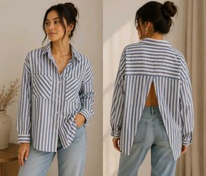 3 Chic Striped Wrap Peplum Top