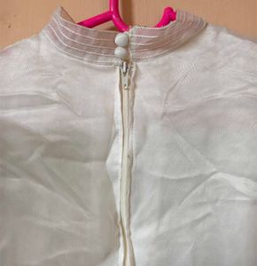 Elegant White Sheer Overlay Dress