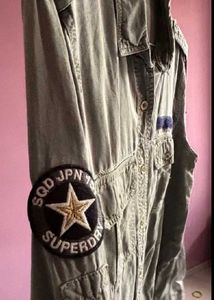Superdry Olive Green Military Style Shirt