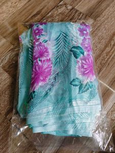 Vibrant Floral Print Saree