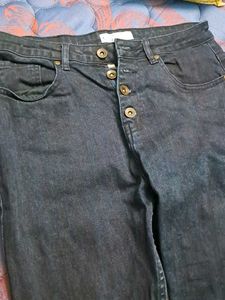 Button-Fly Dark Wash Jeans