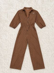 🤎 Brown Striped Utility Jumpsuit 🤎