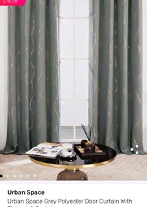 charcoal grey Curtains with Gold foil Pattern