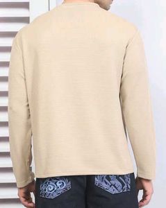 Shein Full Sleeve Mock Button Placket Textured Tsh