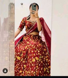 Maroon lehanga set