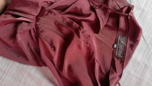 Elegant Maroon V-Neck Party Dress