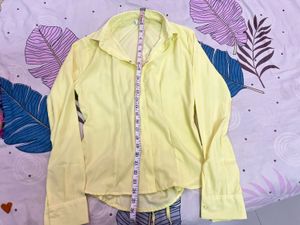 Women's Pale Yellow Button-Up Shirt