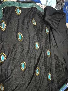 Elegant Black Embroidered Saree