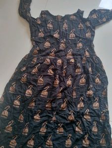 Stylish Cold Shoulder Ethnic Gown